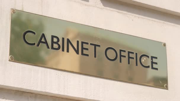 Sign Cabinet Office Whitehall Westminster Cabinet Office Department Government Responsible — Stock videók