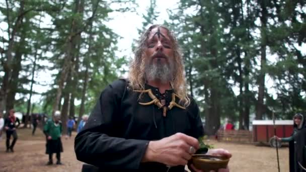 Viking Ceremony Pov Which Blesses Photographer — Stockvideo