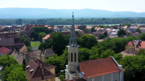 Cityscape Beautiful Church City Hungary — Wideo stockowe