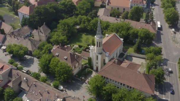 Cityscape Beautiful Church City Hungary — Αρχείο Βίντεο