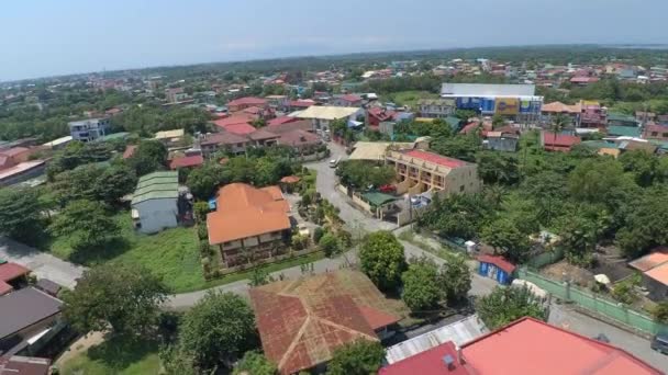 Drone Flying Small City Philippines — Stockvideo