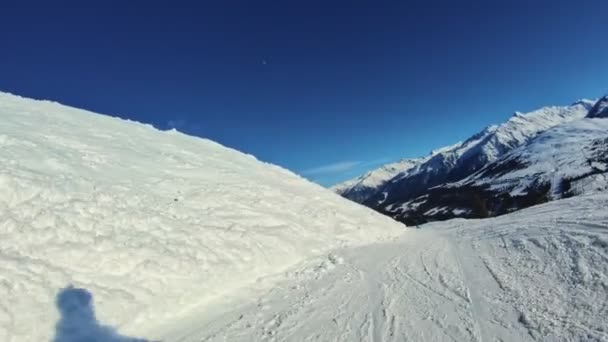 Scenic Views Ski Run Alps — 비디오