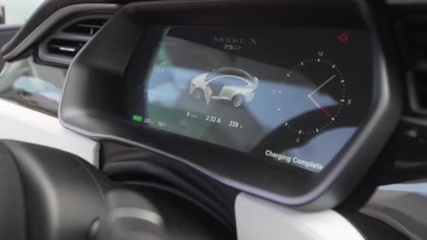 Tesla Cars Front Dashboard Controls — Wideo stockowe