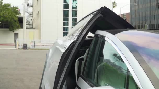 Futuristic Car Door Automatically Opening Upwards — Stock Video