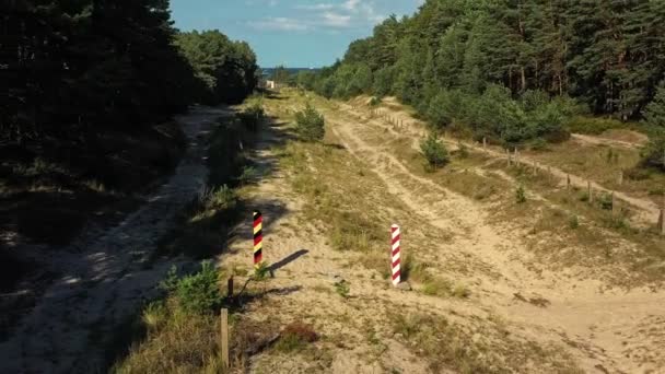 Boundary Line Poland Germany Camera Moving — Αρχείο Βίντεο