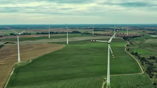 Drone View Wind Power Station Its Surrounding — ストック動画