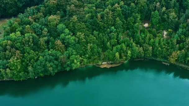 Aerial Scenery Turquoise Lake — Stockvideo
