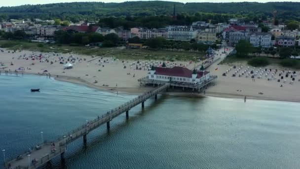 Drone View Baltic Seashore Ahlbeck — Video Stock