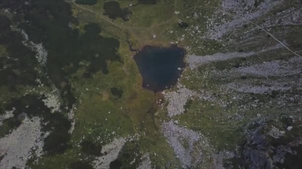 Birdseye View Mountain Lake Rodnei Mountains National Park Romania — 图库视频影像