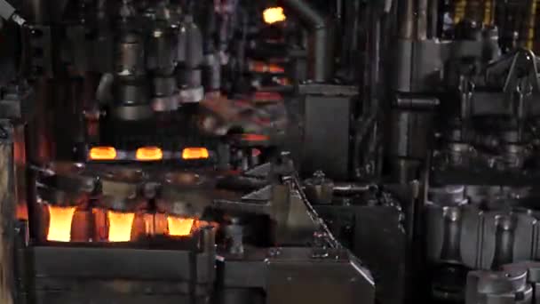 Process Making Glass Jar Glassworks — Stockvideo