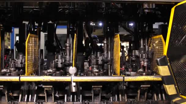 Process Making Glass Bottles Glassworks — Stock video
