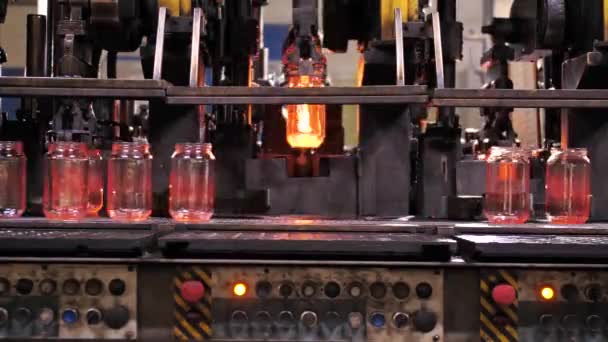 Process Making Glass Jar Glassworks — Video Stock