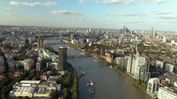 Buildings Famous River London — стоковое видео