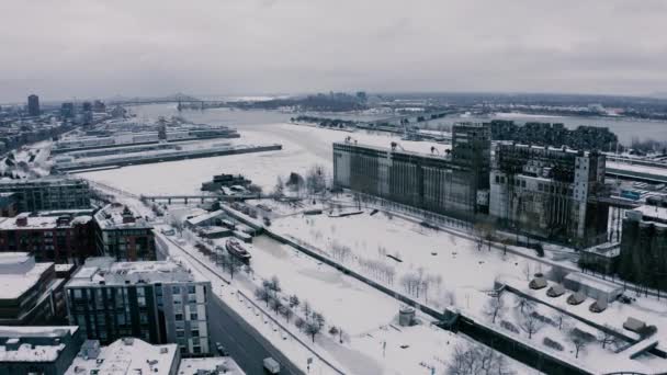 Winter City Montreal Old Port — Vídeos de Stock
