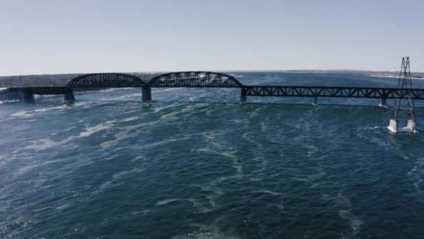 Fly Bridge River Drone — 图库视频影像