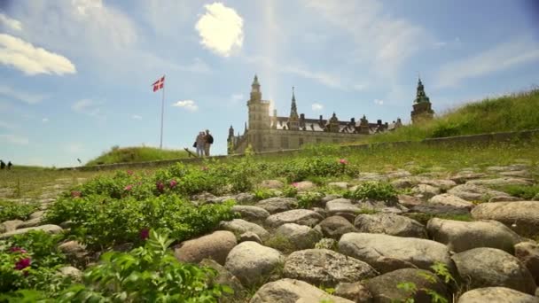 Kronborg Helsingr Dinamarca Hogar Holger Danske Hamlet Visto Desde Las — Vídeos de Stock