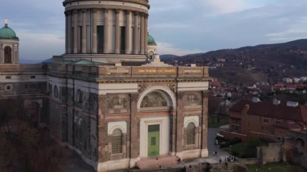 Basilica Esztergom Hungary Drone Footage Recorded Dji Mavic Drone — Wideo stockowe
