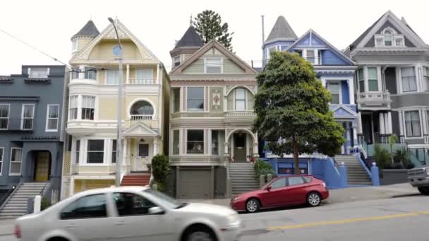 Famous Painted Ladies Parked Cars San Francisco California — Video