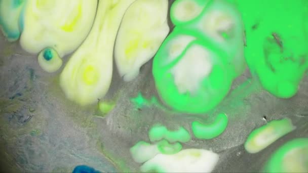 Colorful Acrylic Chemical Reaction Slow Motion — Stock Video