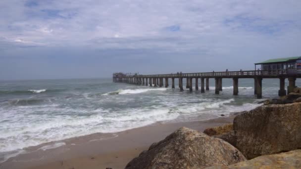 Still Stable Shot Jetty Coast Swakopmund Namibia — Stock Video