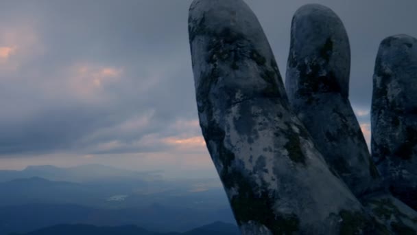 Standing Looking Hill Nang Vietnam — 图库视频影像