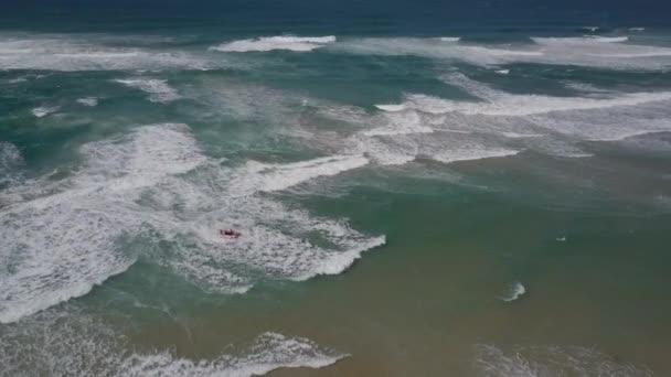 Trans Agulhas Race Racers Arrive Brenton Sea Control Aerial — Stock video