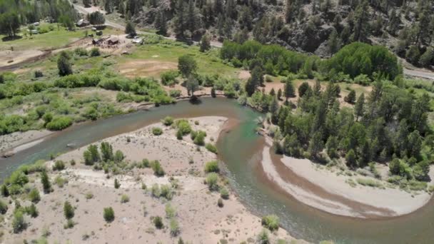 Aerial View West Walker River California Sonora Pass — Stock Video