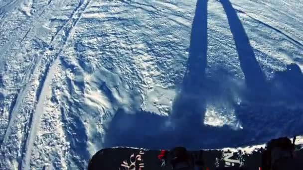 View Snowboard Sliding — Vídeo de Stock