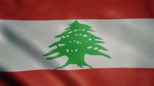 Flag Lebanon Slow Motion Waving Looping Animation Ideal Sport Events — Stock Video