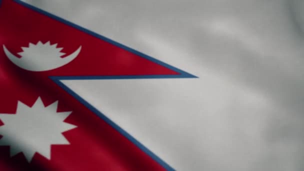 Flag Nepal Slow Motion Waving Looping Animation Ideal Sport Events — 비디오