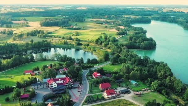 Aerial View Masurian Countryside — Αρχείο Βίντεο