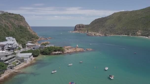 Vzduch Plavci Užívají Lagunu Knysna Heads Indický Oceán — Stock video