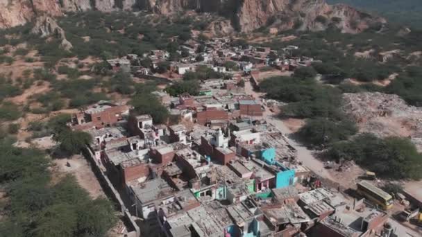 Aerial View Small Poor Town India Jaipur — ストック動画