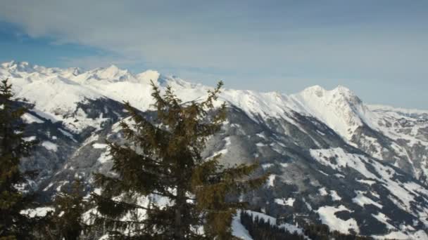 Alpine Landscape Snowy Mountains — Wideo stockowe