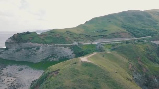 Breathtaking Aerial Video Cinematic Wonderland Alapad Rock Formation Basco Batanes — Vídeo de Stock