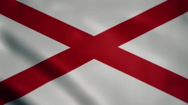 Flag Alabama Slow Motion Waving Looping Animation Ideal Sport Events — Video Stock