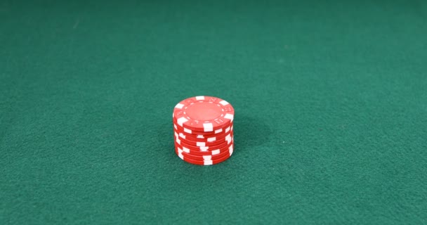 Stacks Poker Chips Being Pushed View — 图库视频影像