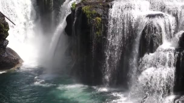 Piękne Wodospady Lower Lewis Stanie Waszyngton Zwolnionym Tempie — Wideo stockowe
