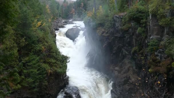 Inclinazione Lenta Verso Basso Colpo Cascata Assolutamente Splendida Con Flusso — Video Stock