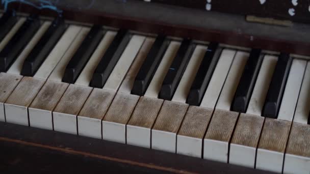 Old Piano Keys Slow Motion — ストック動画