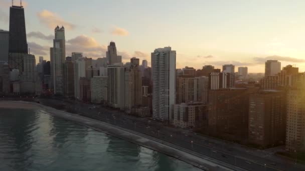 October Aerial Drone Footage Chicago Illinois — Vídeos de Stock