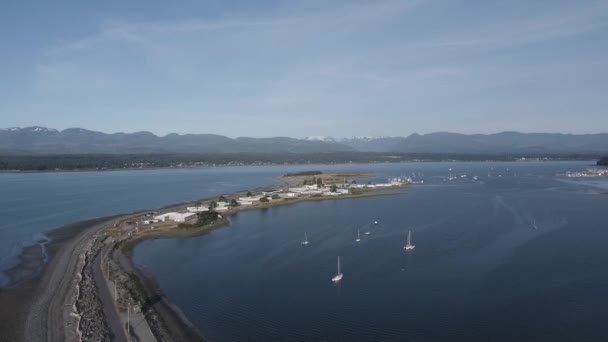 Vancouver Adası Ndaki Limanda Yelkenliler Havadan — Stok video