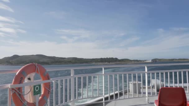 Vista Dal Traghetto Che Lascia Isole Vega Norvegia Patrimonio Mondiale — Video Stock
