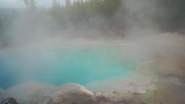 Steamy Aqua Marine Blue Crystal Clear Volcanic Blues — Stock Video