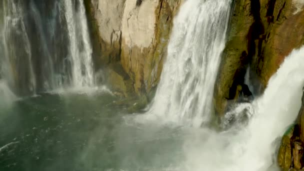 Botten Den Vackra Och Majestätiska Shoshone Falls Med Vatten Droppande — Stockvideo