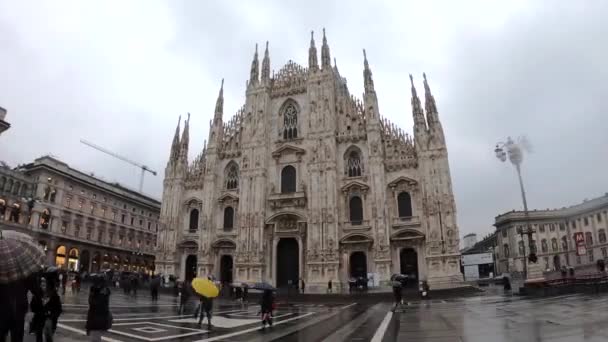 ミラノのドゥオーモ大聖堂の時間経過イタリア — ストック動画