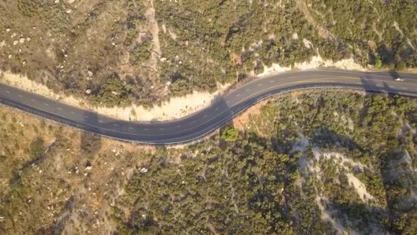 Drone Aerial View Mountain Pass Road — Stock Video