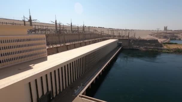 Afrika Egypte Oktober 2020 Stuwdam Van Aswan Met Waterkrachtcentrale Aswan — Stockvideo