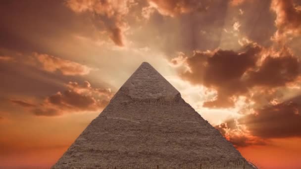 ギザピラミッドの時代経過歴史的エジプトピラミッド — ストック動画