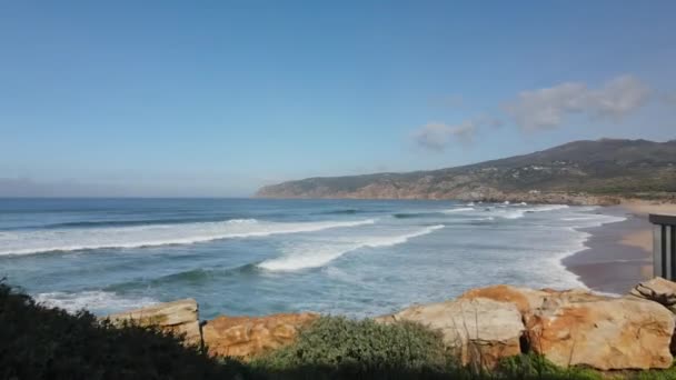 Filmagem Aérea Praia Guincho Sintra Portugal — Vídeo de Stock